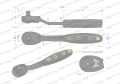 Grzechotka 3/8". 72 T. odgięta. Waryński-69986