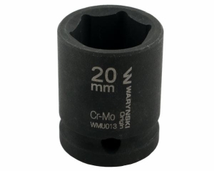 Nasadka udarowa sześciokątna 1/2". 20 mm. CrMo. DIN 3129. Waryński