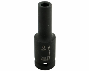 Nasadka udarowa sześciokątna długa 1/2". 8 mm. CrMo. DIN 3129. Waryński