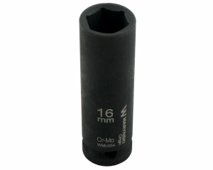 Nasadka udarowa sześciokątna długa 1/2". 16 mm. CrMo. DIN 3129. Waryński