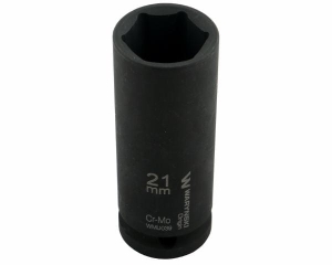 Nasadka udarowa sześciokątna długa 1/2". 21 mm. CrMo. DIN 3129. Waryński