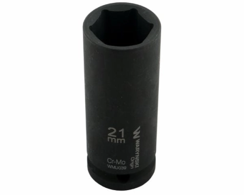 Nasadka udarowa sześciokątna długa 1/2". 21 mm. CrMo. DIN 3129. Waryński-69272