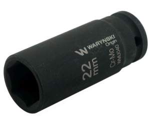 Nasadka udarowa sześciokątna długa 1/2". 22 mm. CrMo. DIN 3129. Waryński