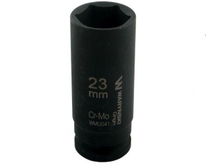 Nasadka udarowa sześciokątna długa 1/2". 23 mm. CrMo. DIN 3129. Waryński