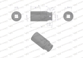 Nasadka udarowa sześciokątna długa 1/2" 25 mm. CrMo. DIN 3129. Waryński-69290