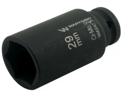 Nasadka udarowa sześciokątna długa 1/2". 29 mm. CrMo. DIN 3129. Waryński-69300