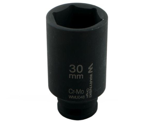 Nasadka udarowa sześciokątna długa 1/2". 30 mm. CrMo. DIN 3129. Waryński-69302