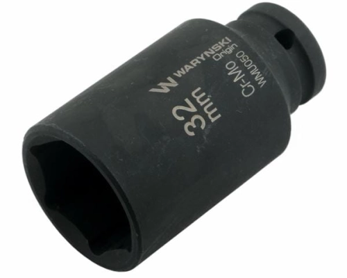 Nasadka udarowa sześciokątna długa 1/2". 32 mm. CrMo. DIN 3129. Waryński-69310