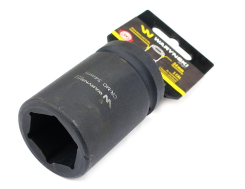 Nasadka udarowa sześciokątna 1"długa. 34 mm. CrMo. DIN 3129 Waryński-80359