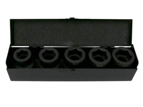 Zestaw nasadek udarowych  1"  5 cz. 24. 27. 30. 32. 33 mm ze stali CrMo DIN 3129 Waryński-73802