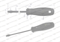 Wkrętak płaski 6 x 125 mm. stal SVCM. Waryński-68734