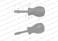 Wkrętak płaski 6.5mm x 45 mm SVCM. Waryński-68740