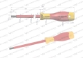 Wkrętak  płaski izolowany 6 x 150 mm. VDE, stal S2, Waryński-69711