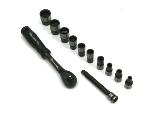 Zestaw 12 el. nasadki 1/4  przedłużka 7.5 cm grzechotka 4 5.5  6 7 8 9 10 12 13 14 Waryński