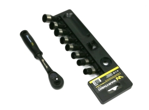 Zestaw L nasadek 3/8  10 11 12 13 14 15 16 17 mm z grzechotką Waryński