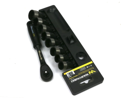 Zestaw L nasadek 3/8 15 16 17 18 19 20 22 24 mm z grzechotką Waryński-78003