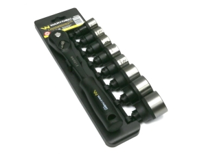 Zestaw L nasadek 1/2 z grzechotką   20 21 22 23 24 27 30 32  mm  9 el Waryński