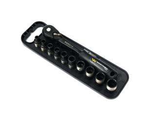 Zestaw 12 el. nasadki 3/8  przedłużka 7.5 cm grzechotka  6 7 8 9 10 11 12 13 14 15 Waryński