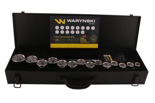 Zestaw nasadek 3/4 z odporną grzechotką i rękojeścią przegubową 16 el. Waryński-73447