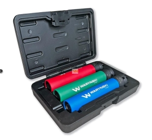 Zestaw nasadek udarowych 1/2 do felg lekkich ze stali CrMo 17 19 21mm długich 150mm z osłoną. Waryński