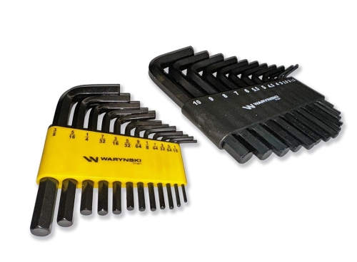 Klucze hex krótkie ze stali CrV w zestawie metryczne 1,5 do 10mm  i calowe 1/16 do 3/8" 25 szt Waryński-123281