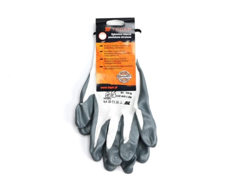 Rękawice robocze powlekane nitrylem CE rozmiar 8 Teger (sprzedawane po 12 szt)-85377