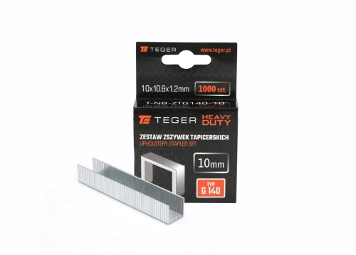 Zestaw zszywek tapicerskich HEAVY DUTY (typ G/140) 10/10,6/1,2mm / 1000 szt / TEGER-123201