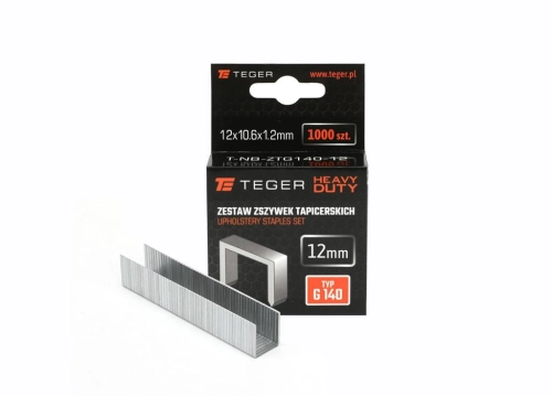 Zestaw zszywek tapicerskich HEAVY DUTY (typ G/140) 12/10,6/1,2mm / 1000 szt / TEGER-123203