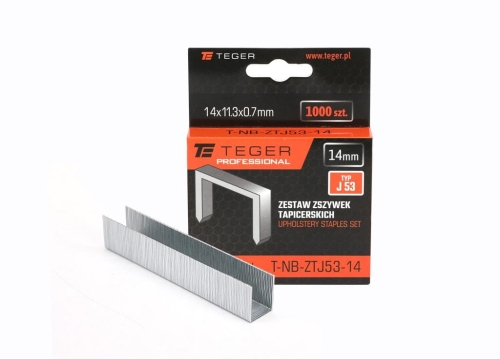 Zestaw zszywek tapicerskich PROFESSIONAL (typ J/53) 14/11,3/0,7mm / 1000 szt / TEGER-123195