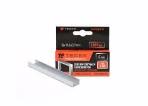 Zestaw zszywek tapicerskich PROFESSIONAL (typ J/53) 6/11,3/0,7mm / 1000 szt / TEGER