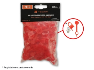 Zestaw osłonek smarowniczki M10 kolor czerwony TEGER (sprzedawane po 100szt.)