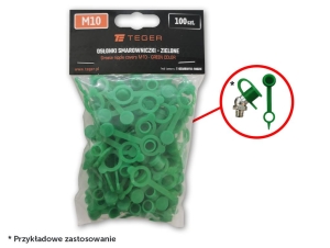Zestaw osłonek smarowniczki M10 kolor zielony TEGER (sprzedawane po 100szt.)