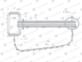 Sworzeń zaczepu z zawleczką i łańcuchem 22x165x200 TEGER-123058