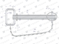 Sworzeń zaczepu z zawleczką i łańcuchem 22x165x205 TEGER-123059