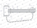 Sworzeń zaczepu z zawleczką i łańcuchem 25x165x205 TEGER-123060