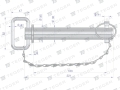 Sworzeń zaczepu z zawleczką i łańcuchem 30x183x221 TEGER-123290