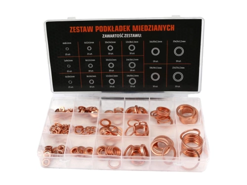 Zestaw podkładek miedzianych 220szt TEGER-122267