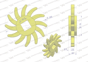 Tarcza, sortująca prawa PU 165x32 otw 32,5x32,5, zastosowanie 08800209 Grimme, Waryński