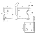 ZAMEK DRZWI LEWY CASE MAXXUM 5120 5130 5140 5150, 1194 , 1294 , 1394 , 1494 , 1594 , 1694 CX100 , CX50 , CX60 , CX70 , CX80 04339352 , 83944244