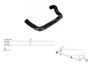 PRZEWÓD CHŁODNICY DOLNY GUMOWY RENAULT 891, 951, 951-4, 981, 981-4 (7700579789)