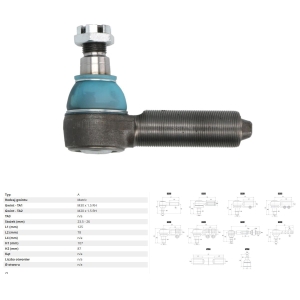 KOŃCÓWKA DRĄŻKA CASE 433, 533, 633, 733, 743, 743XL, 644, 744, 844, 844S, 844XL, 745S, 745XL, 1046, 1246, 946, 856, 856XL 129257, 3141529R91, 3141529R93
