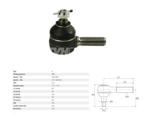 KOŃCÓWKA DRĄŻKA CASE 433, 533, 633, 733, 833, 323, 353, 383, 423, 453 3131016, 3131016R3, 3131024R1