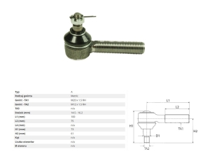 KOŃCÓWKA DRĄŻKA CASE 433, 533, 633, 733, 833, 644, 744, 844, 844S, 745, 845, 743 3147510R1