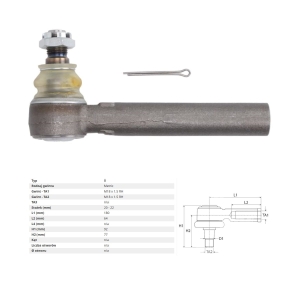 KOŃCÓWKA DRĄŻKA MASSEY FERGUSON 342, 352, 362N, 372N, 382N, 4215, 4220, 4225, 4225HV, 4235, 4235HV, 4240, 4245, 4245HV, 4255, 4255HV, 4265, 3429173M3 3429173M1 3429173M2