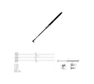 SIŁOWNIK GAZOWY PRZEDNIEJ SZYBY CASE 440, 540, 640, 740, 840, 940, 743, 743XL, 844, 844XL, 745S, 745XL, 845, 845XL (126266A1, 1328453C1, 224729A1)
