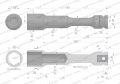 Nasadka udarowa 1/2", sześciokątna slim przelotowa ze stali CrMo 22mm długość 150 mm, stosowane w mechanice do kluczy udarowych, Waryński-124440