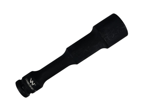 Nasadka udarowa 1/2", sześciokątna slim przelotowa ze stali CrMo 24mm długość 150 mm, stosowane w mechanice do kluczy udarowych, Waryński-124429