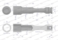 Nasadka udarowa 1/2", sześciokątna slim przelotowa ze stali CrMo 24mm długość 150 mm, stosowane w mechanice do kluczy udarowych, Waryński-124430
