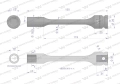 Nasadka udarowa 1/2", sześciokątna slim ze stali CrMo 12mm długość 150 mm, stosowane w mechanice do kluczy udarowych, Waryński-124448
