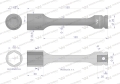 Nasadka udarowa 1/2", sześciokątna slim ze stali CrMo 22mm długość 150 mm, stosowane w mechanice do kluczy udarowych, Waryński-124462